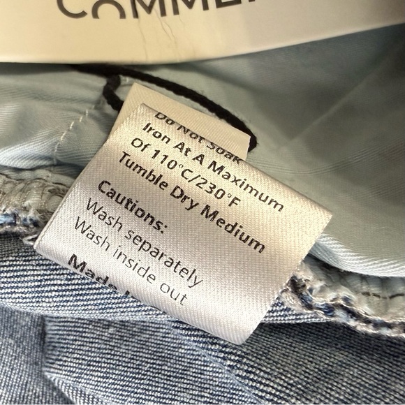 Commense Washed Slim Draped Flare Jeans Small NWT High Rise Stretch Denim - Picture 10 of 12
